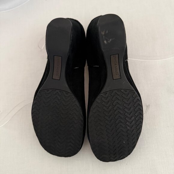 Gentle Souls Wedge Pumps Size 8.5M Black Suede Leather Upper Classic Comfort Sty - Picture 5 of 15